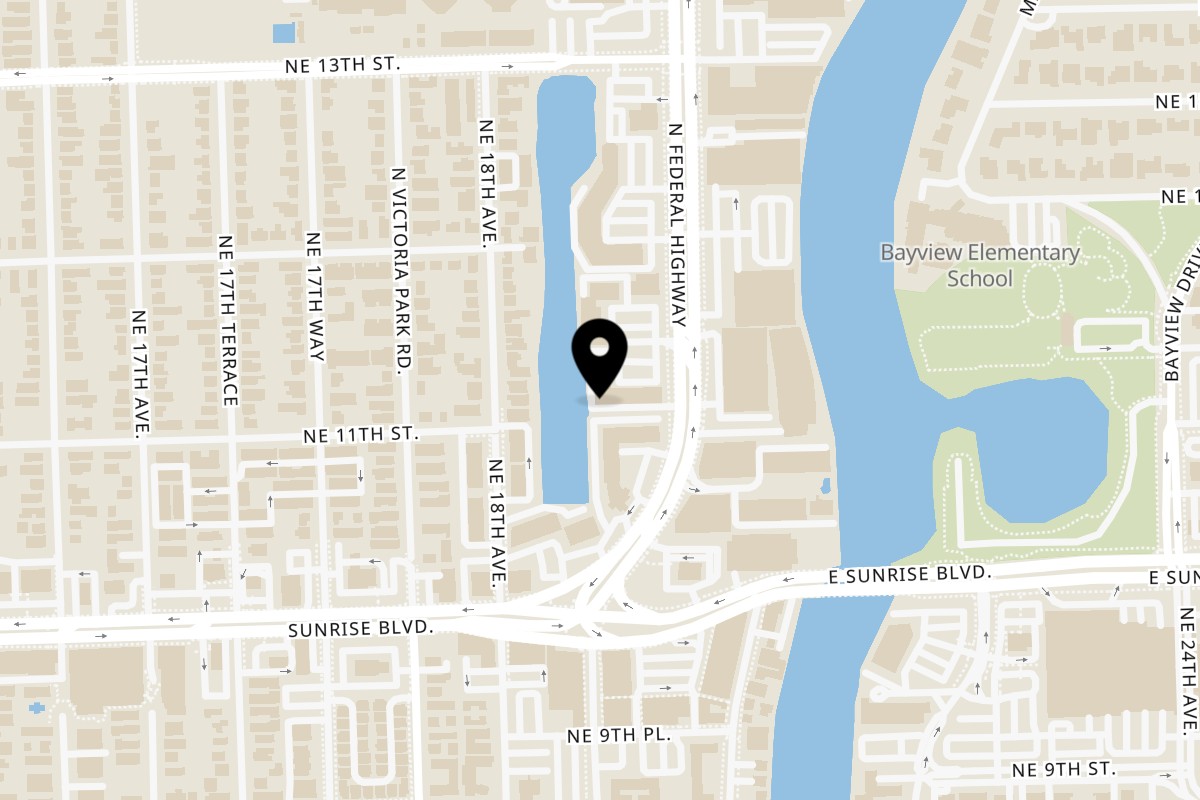 Map showing the location of Cafe Vico – Authentic Italian Restaurant & Catering in Fort Lauderdale on 1125 N Federal Hwy in Fort Lauderdale